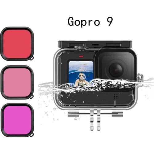 Diving Waterproof Case Underwater Housing & filter For GoPro Hero 9 Black Camera Protective Underwater Diving Cover