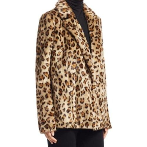 Long sleeve Leopard faux mink leather jacket womens winter thicken warm fur leather coat women jackets suit collar fashion B69