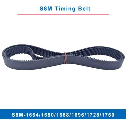 Timing belt S8M-1664/1680/1688/1696/1728/1760 teeth pitch 8 mm circular teeth belt width 20/25/30/40 mm for 8M timing pulley