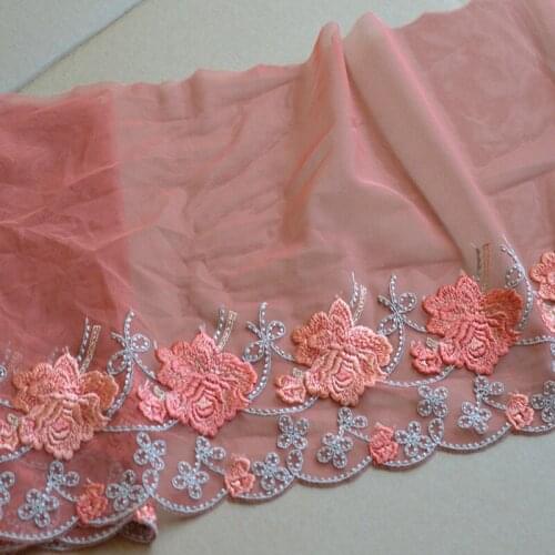 10Meters Mesh Tulle Flowers Purple Lace Fabric DIY Bra Underwear Dress Skirt 25cm Width Pajamas Decoration Materials Supply