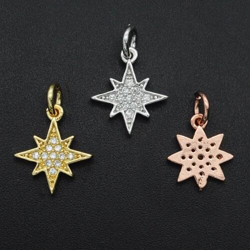 16x12mm 100% CZ Zircon DIY Jewelry Star Charm Pendant Wholesale Necklace Making Charms Fashion Jewellery Pendants