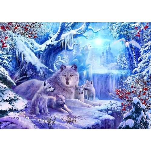 2016 DIY Diamond Painting Animal Diamond Cross Stitch Crystal Square Diamond Sets Unfinished Decorative Diamond Embroidery Wolf