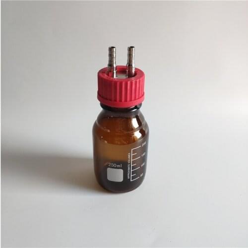 250ml amber biological anaerobic reaction bottle fermentation flask 250ml amber glass reagent reaction bottle