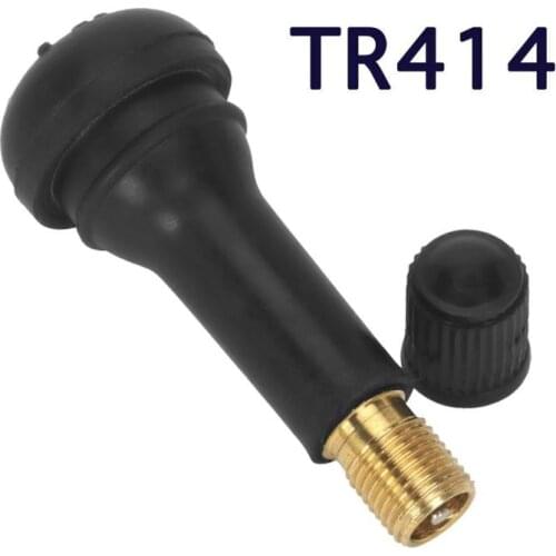 4pcs Black TR414 Tubeless Car Wheel Tire Valve Stems With Caps Tyre Rubber Valves With Dust Caps Wheels Tires Parts Accessories