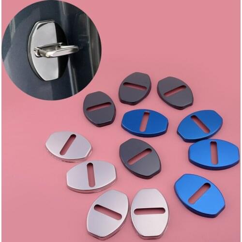 Stainless Steel 4pcs Door Lock Cover Buckle Trim Cap Decor Protective Case Fit for Porsche Boxster Cayman Cayenne