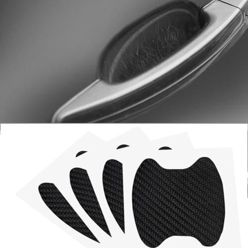 4pcs Car Door Handle Carbon Fiber Stickers Decal For Lexus Honda Civic Opel astra h j Mazda 3 6 Kia Rio Ceed Volvo Lada
