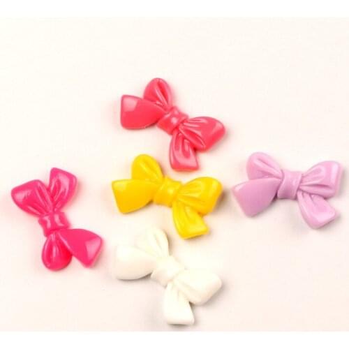 40pcs Mixed Kawaii Bow Resin Cabochon Flatback Scrapbooking For Jewelry Making Headwear Charm Pendants Embellishment Accessories