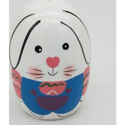 5pcs Cartoon Animal Matryoshka Wooden Russian Nesting Dolls Decoration