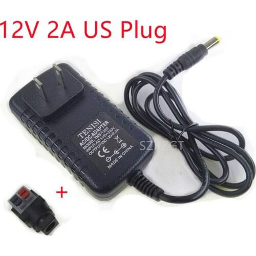 TN 12V 24W EU US Plug Driver Adapter AC110V 220V to DC12V 2A 5.5*2.1mm LED Power Supply For LED Strip Lights Transformer Adapter