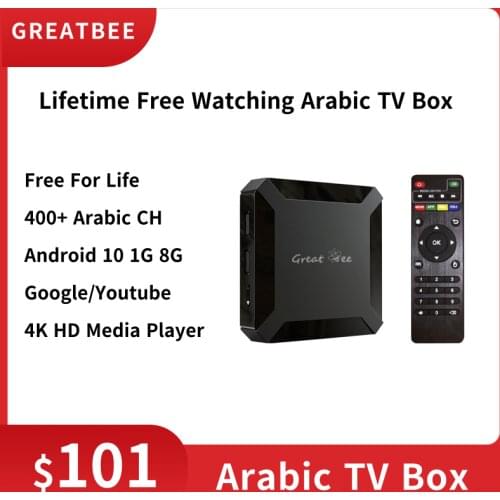2021 Greatbee TV BOX Android Arabic Google Voice Youtube Remote For IPTV