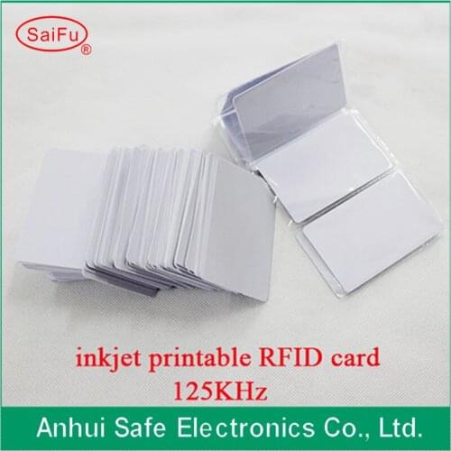 Free Shipping 100pcs 125KHz RFID Proximity Inkjet PVC ID Card Double Sides Printable for Epson or Canon Printers