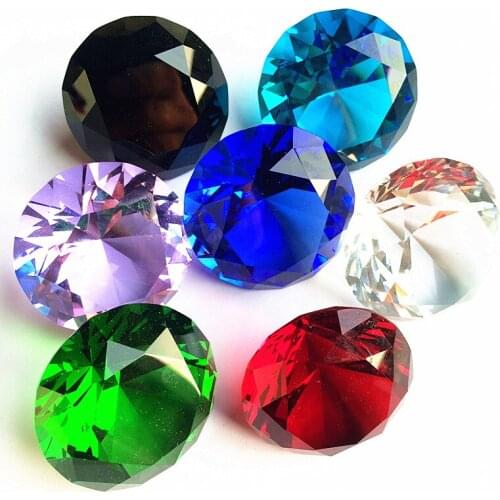 Free shipping 20pcs/lot Customized Logo 50mm Crystal Glass Round Diamond Paperweight Promotional gifts Wedding & Home Decoration