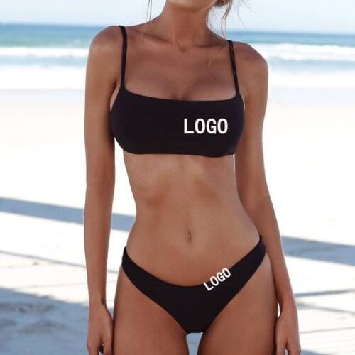 Custom Logo Bikinis Summer Sexy Women Bikini Brazilian Swimsuit Push-Up Bra Bikini Set 2 Piece Swim Suit Swimwear Beachwear