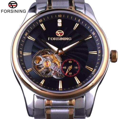 Forsining Classic Series Sapphire Crystal Tourbillion 316L Stainless Steel Men Watch Top Brand Luxury Automatic Mechanical Watch