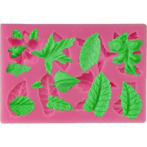 A variety of leaf cake decoration turn sugar silicone mold simulation leaf decoration accessories chocolate clay softpotterymold