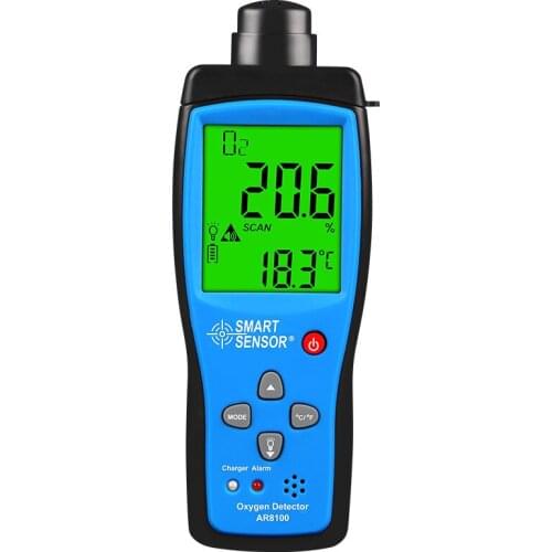 Oxygen detector, sigma AR8100/AS8404 portable industrial O2 oxygen concentration tester, alarm