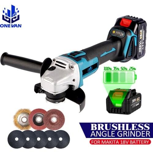 Brushless Cordless Angle Grinder 18V Electric Angle Grinder 3 speed Variable Speed Grinding Machine Cutting Polisher Power Tools