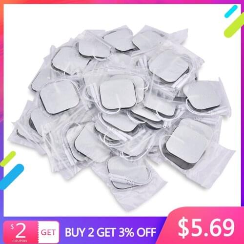 10/20pcs 5x5cm Muscle Stimulator Electrode Pads Non-woven Fabric Self Adhesive Replacement Pads for Tens Digital Therapy Machine