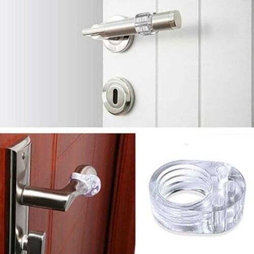 4pcs Door Stopper Transparent Wall Protection Doorknob Bumper Walls Furniture Protective Silica Gel Door Handle Buffer