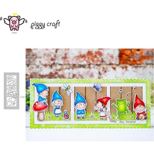 Piggy Craft metal cutting dies cut die mold Mushroom wavy frame Scrapbook paper craft knife mould blade punch stencils dies