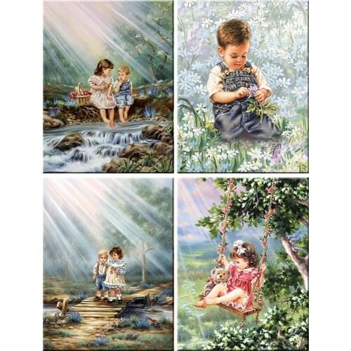 GATYZTORY 5d Diamond Paintnig Mosaic Angel Girl Cross Stitch Full Square Drill Handcraft Rhinestone Of Picture Home Decoration