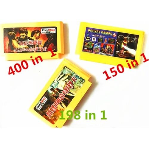 3PCS / Lot (400 in 1 Game Cartridge + 198 in 1 Game Card+150 in 1 Game Cart) Real No Repeat 8 Bit Game Card