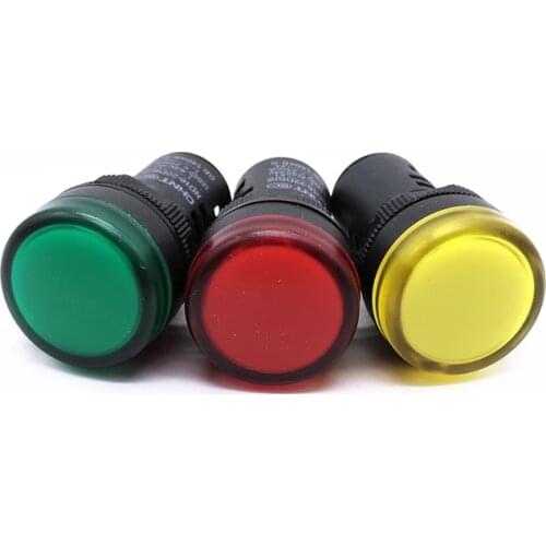 1PCS CHINT Indicator Light ND16-22DS/2 AC DC 12V 24V 36V Resistance Type Red Green Yellow color