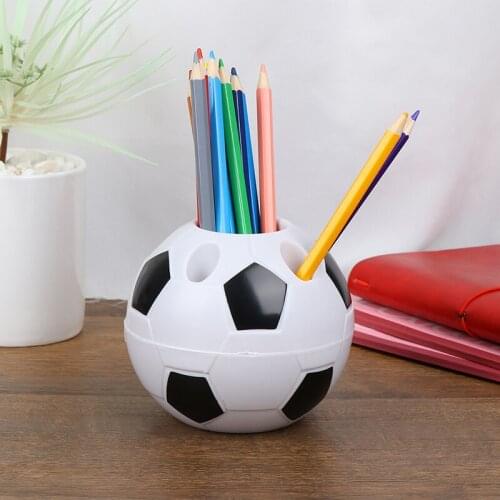 Creative Football Pen Holder Plastic Durable Desktop Storage Box Multifunctional Pencil Storage Rack Stationery Office Home