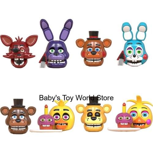 Buy 5Pcs Get 1 Wm6074 Chica Bonnie Foxy Series Children Action Figure Model Toys Building Blocks Bricks for Kids Birthday Gift