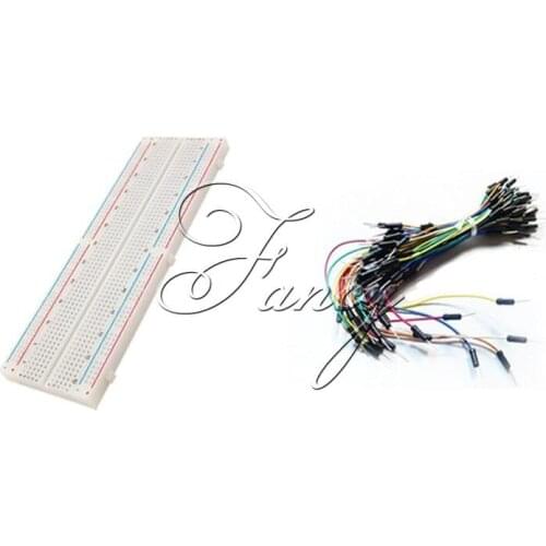MB102 830 Tie Points Solderless PCB Breadboard MB-102 + 65pcs Jumper Wires Cable