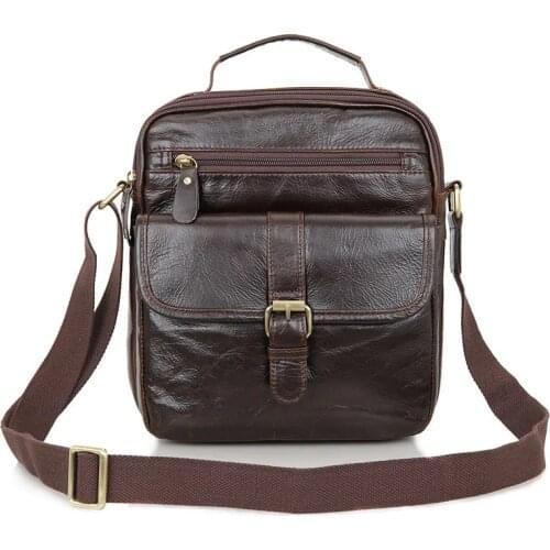 THREEPEAS Mens Genuine Leather Shoulder Bag For Men Casual Crossbody Man Handbag Messenger Bag Male Side Bags Mens Bags