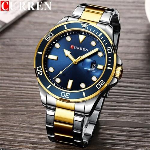 CURREN Sport Men Watch Top Brand Luxury Blue Military Business Waterproof Male Clock Stainless Steel Quartz Man Wristwatch 8388