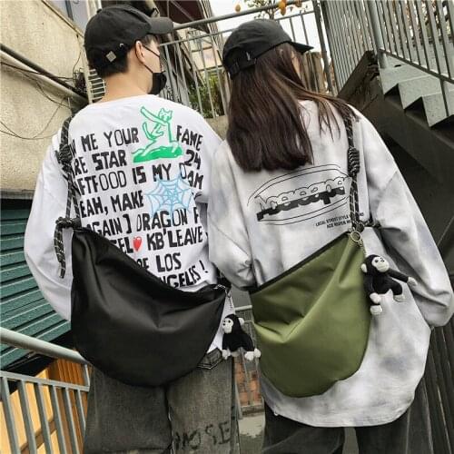 Slant bag women casual Japanese fashion trend one-shoulder bag tide card students class backpack simple dumplings