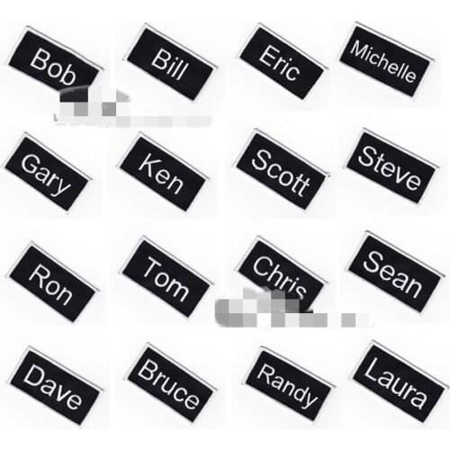 47PC High Quality Name Card Bob Bill Jacky Scoot Black Patches Embroidery Tom Dav For Clothing DIY Iron On Patches Shoes Clothes