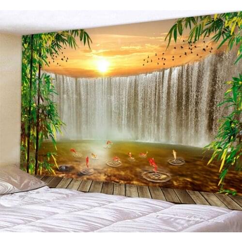 Waterfall Landscape Tapestry Wall Hanging Decorative Wall Tapestries Art Wall Carpet Home Decor Boho Hippie Tapestry L59in