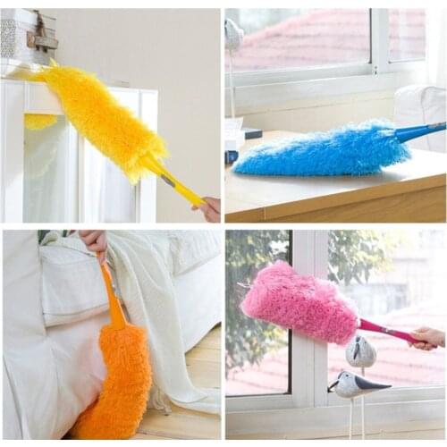 Adjustable Bendable Microfiber Duster Static Suction Dusting Brush Clean Up Table Car Dust Anti-Static House Cleaning Tool