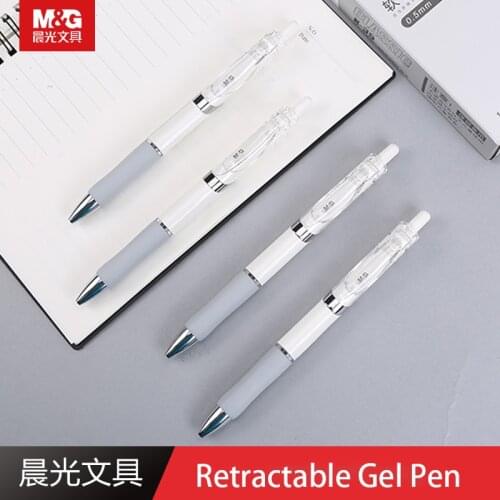 M&G AGPK3512 Retractable Gel Pen 0.5MM Black Ink Press Type Signing Pen School Supplies Office Supplies Stationery