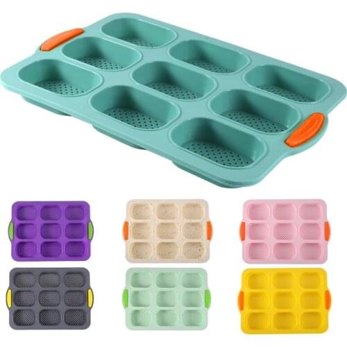 Silicone 9 Cavities Oval Shape Cake Mold Homemade Craft Soap Mold Cake Mold for Cake Baking Tart Pudding Cookie Making