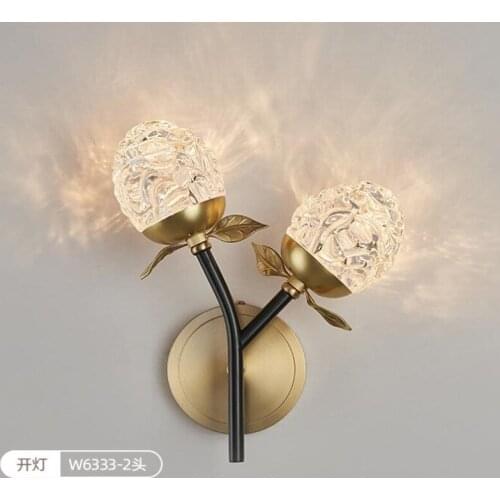 LED Wall Lamp For Living Room Mirror Pine Cone Shape Wall Lights Gold Bedroom Wall Decoration Lamps Home Indoor Lighting Sconce