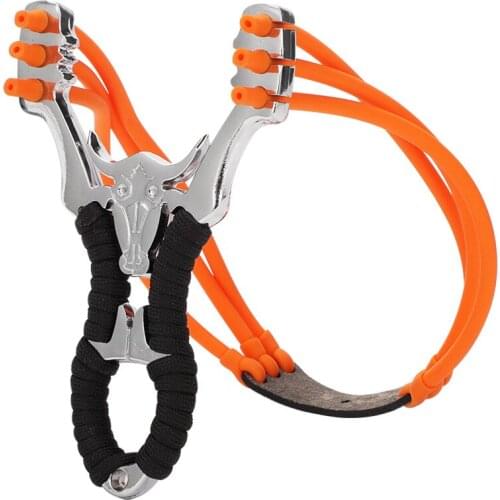Outdoor Toys For Kids Powerful Alloy Slingshot Hunting Thick Wrist Band Catapult Sports Outdoor Hunting Slingshot Bow Rubber