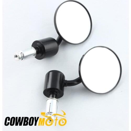 Motorcycle Universal Aluminum Rear View 3" Handle Bar End 7/8" Mirrors For Kawasaki Yamaha Honda SUZUKI Motorcycle Chopper