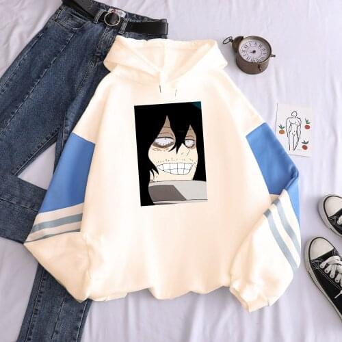 Funny Shouta Aizawa Hoodies My Hero Academia Printed Patchwork Hoodies Sweatshirts Women Long Sleeve Winter Oversized Sweatshirt
