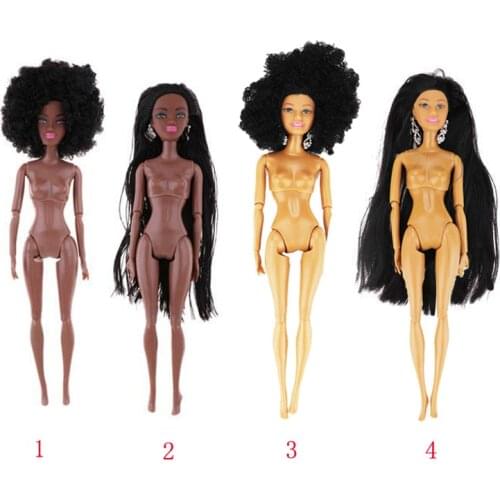 1pcs Black Doll Moveable 12 Joints Africa Dolls With Head Accessory For 1/6 Dolls Toy Girl Gifts