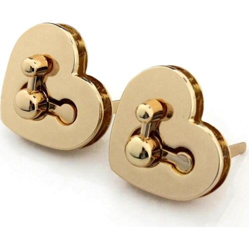 1pcs Metal Heart Shape Turn Lock Fashion Switch Lock for DIY Handbag Bag Purse Luggage Hardware Closure Bag Parts Accessories