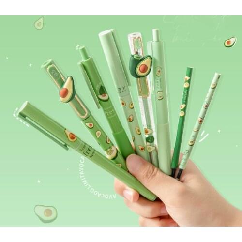 Avocado Gel Pen Cut Fruit Press Black Pen Student Examination Signature School Supplies