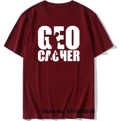 2021 Funny Geocacher T Shirt Men Vintage Cool O'Neck Cotton T Shirts Geocaching Man T-shirt Graphic Print Design Tops Tees