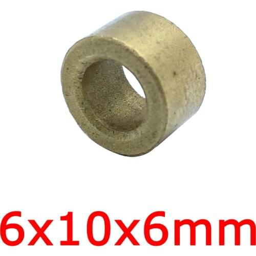 6x10x6mm 5pcs/lot oil sintered tin bronze bearing PM 6mm shaft copper alloy metal bush 10mm brass self lubricating plain bushing
