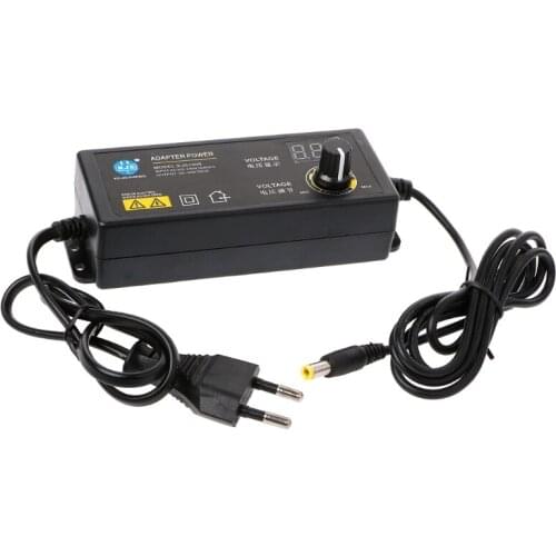 60W 3-24V Adjustable Adapter With Display Screen Of Voltage DC 100V-240VAC 50/60Hz EU Plug