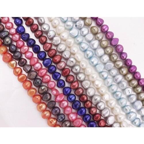 8mm-9mm Freeform Real Pearl Loose Beads 14" strand Choose Color