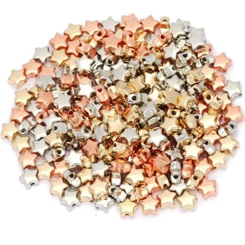 Mixed Color CCB Five-pointed Star Loose Spacer Acrylic Beads For Jewelry Making DIY Necklace Bracelet Earrings Keychain Supplies